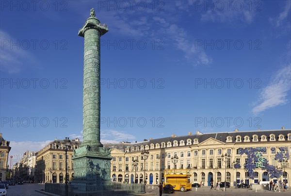 Historical sight the great column of the Colonne Vendome on the Place Vendome