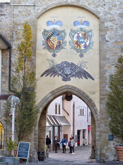 Detail of the historic Oberer Torturm tower