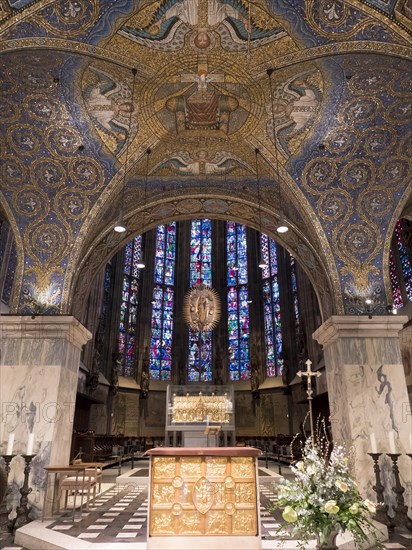 Magnificent interior in the UNESCO World Heritage Aachen Cathedral