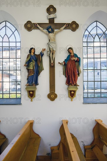 Crucifix with two figures of saints