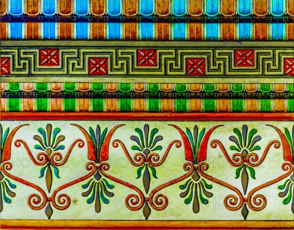 Reconstruction drawing of temple decorations