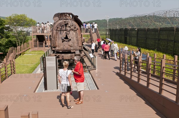 Steam locomotive at Jangdian Station of the Gyeongui Line