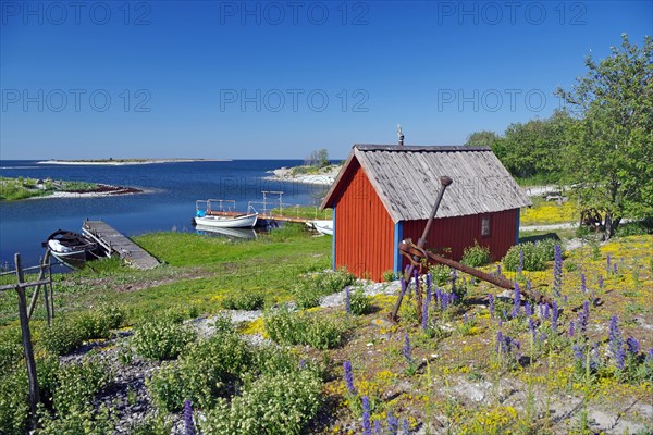 Small idyllic harbour with islands