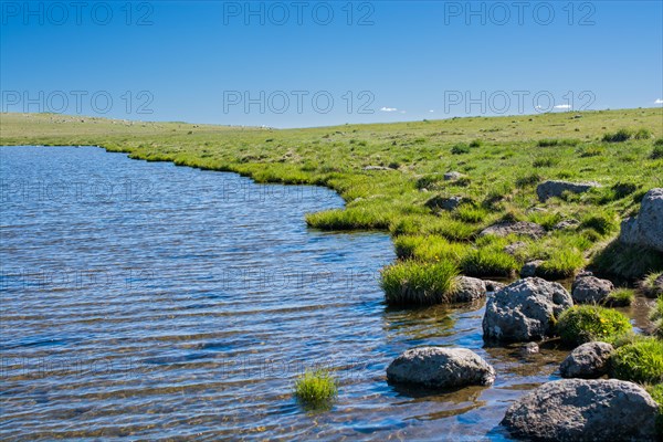 Highland lake in green natural background in Artvin province of Turkey