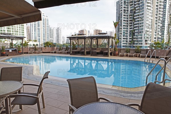 Pool on the 5th floor of the Riverview Hotel