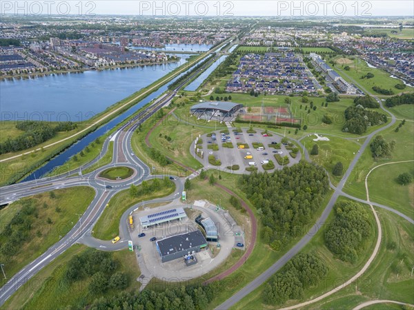 Aerial view with Park Van Luna and the Stad van de Zon