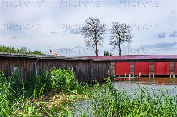 Boat shed in the boat harbour at Zierker See in Neustrelitz