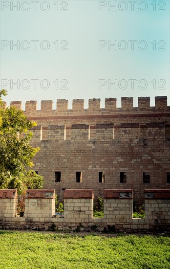 The ancient city walls of Constantinople in Istanbul