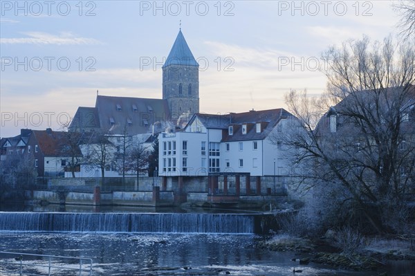 Town view with town church and Ems weir