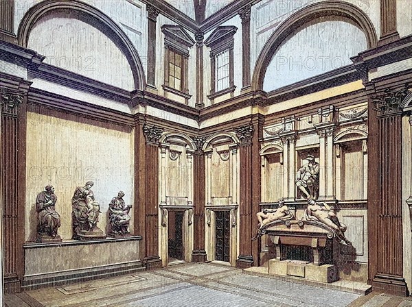 The Sacristy in the Church of San Lorenzo in Florence in 1880