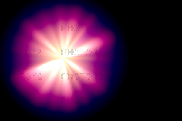 Abstract sun burst with digital lens flare background