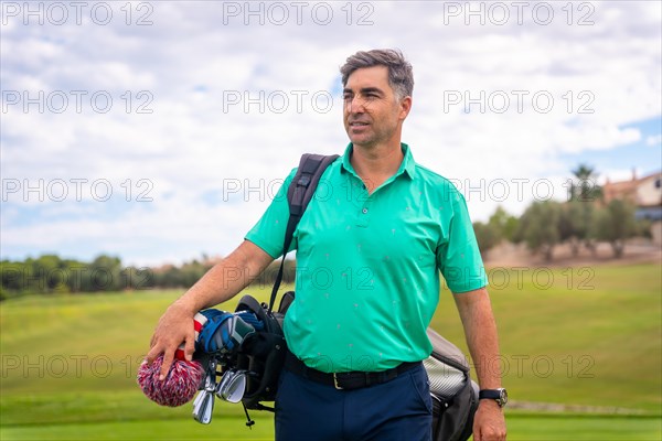 A professional golf player on a golf course