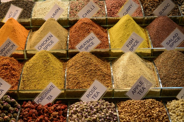 Spices and at the Spice Market in Istanbul