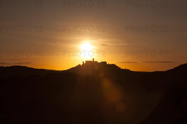 View of Wartburg Castle in the evening