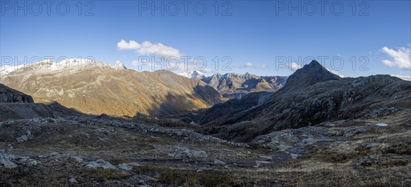 View of the mountains at the Bernina Pass