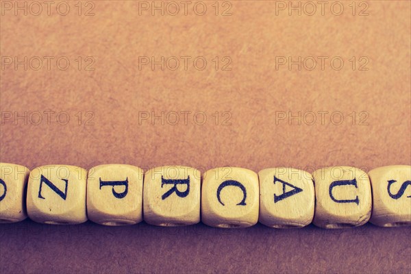 Letter cubes of Alphabet made of wood