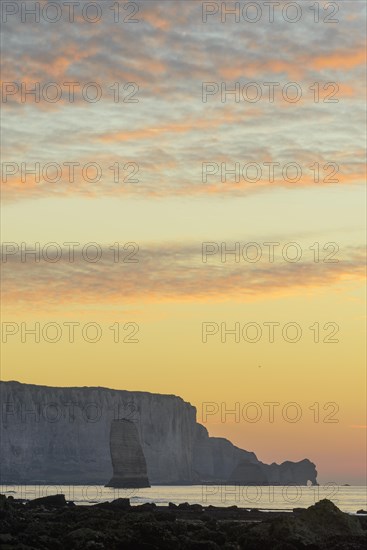 Alabaster coast with chalk cliffs near Etretat