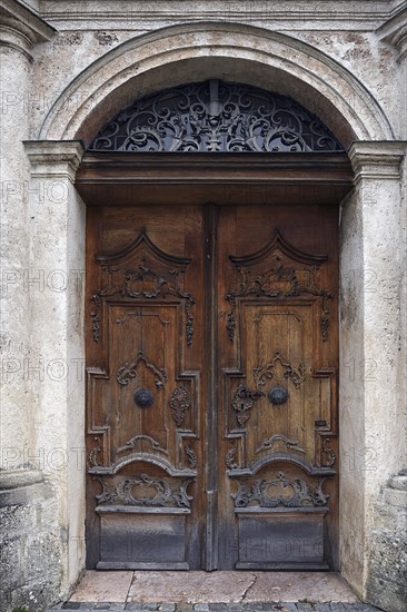 Entrance door of the former monastery church of St. Margareta