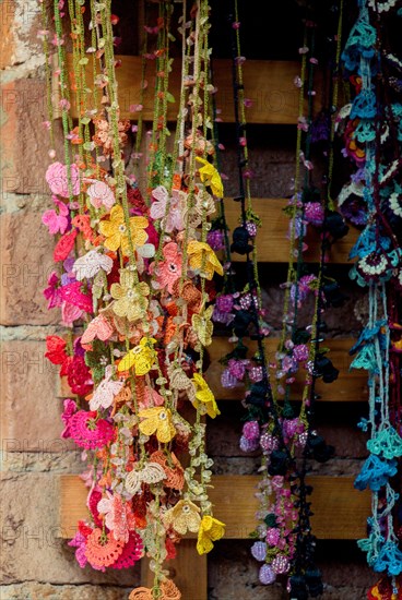 Turkish colorful needle work embroidery flowers as background