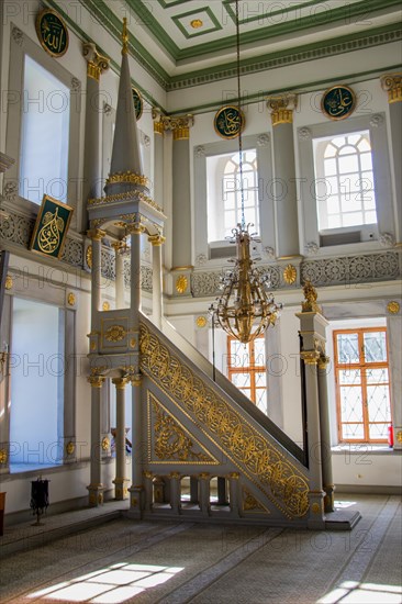 Marble minbar sermon pulpit of Ottoman times in mosque