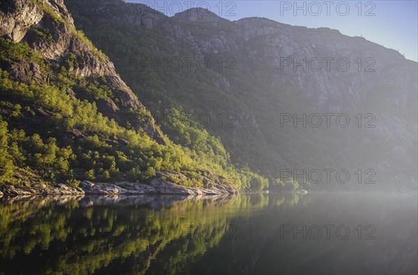 Steep rocky shore at Lysefjord