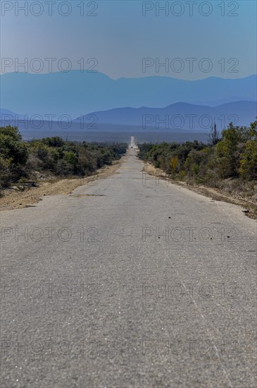 Straight road in southern Madagascar