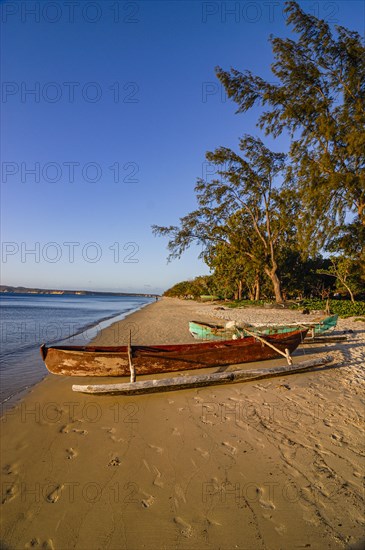 Outrigger boat on a beach near Diego Suarez