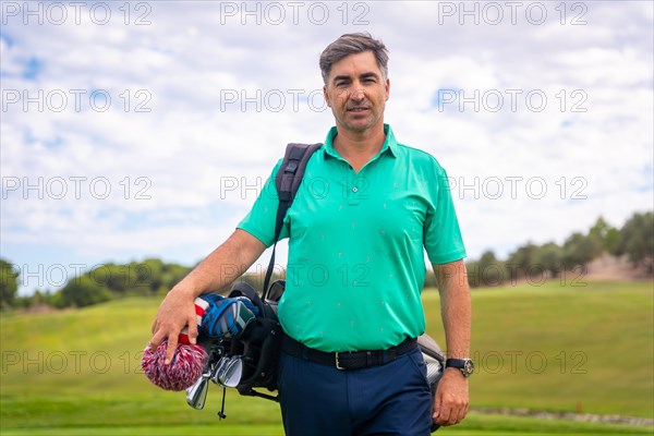 A professional golf player on a golf course