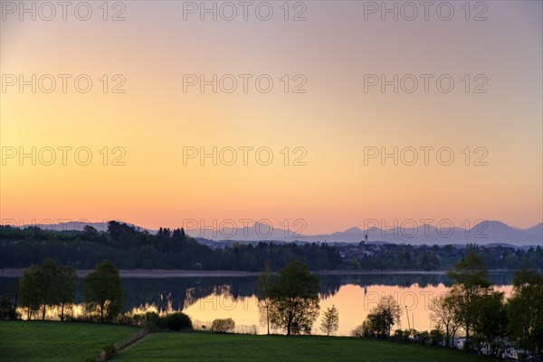 Morning sun over Tettenhausen at Lake Tachingen