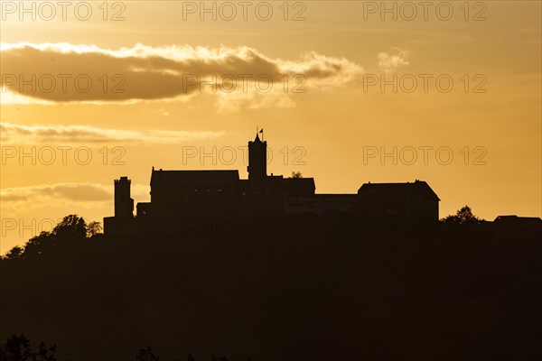 View of Wartburg Castle in the evening