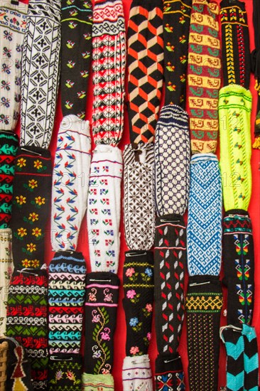 Turkish style traditional hand knitten socks in the view