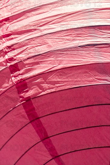 Close up of a pink paper lantern in the view