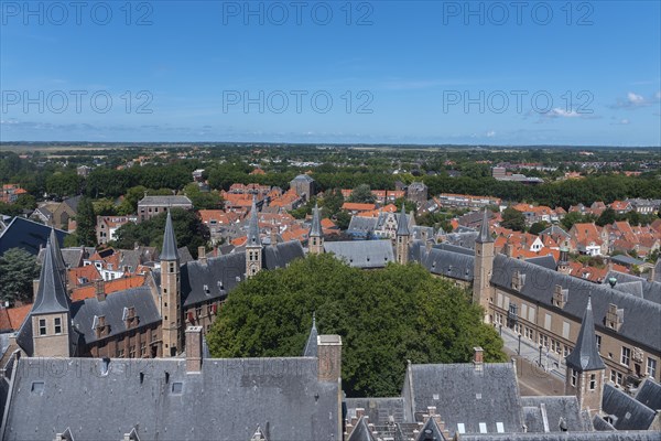 View of the ensemble of the historic abbey from the Lange Jan church tower