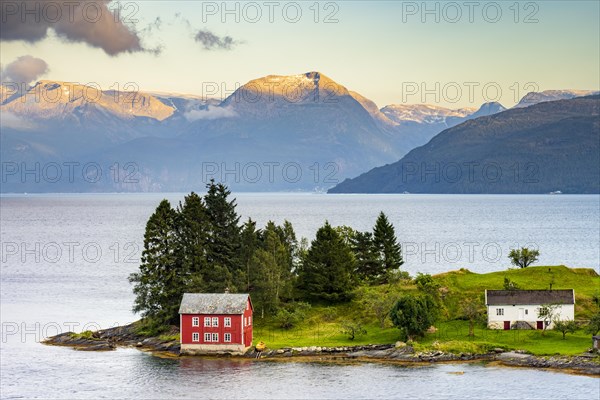 Omaholmen Island in Hardangerfjord