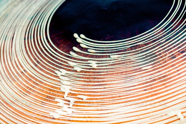 The making of Turkish desert Kadayif pastry in display