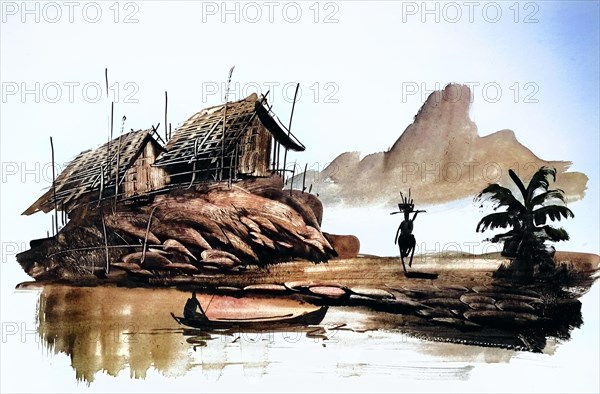 Fisherman with boats