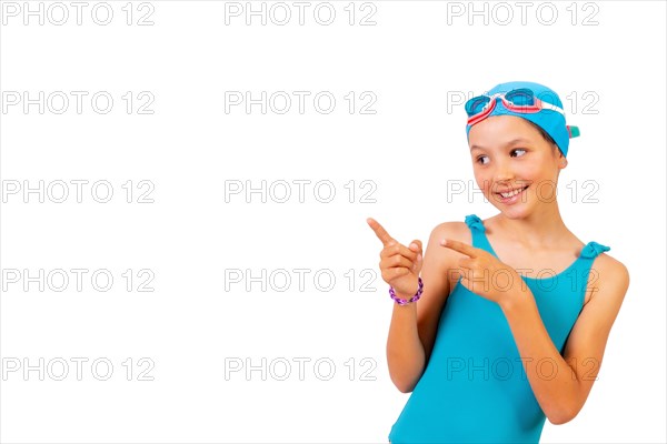 Girl with swimsuit and diving goggles