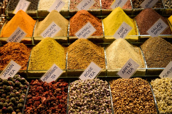 Spices and at the Spice Market in Istanbul