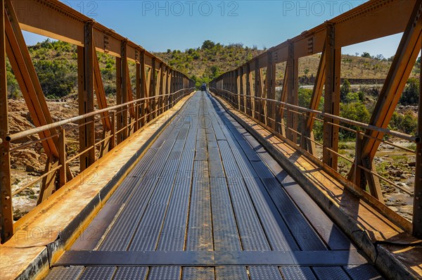 Huge old bridge crossing the Betsiboka river