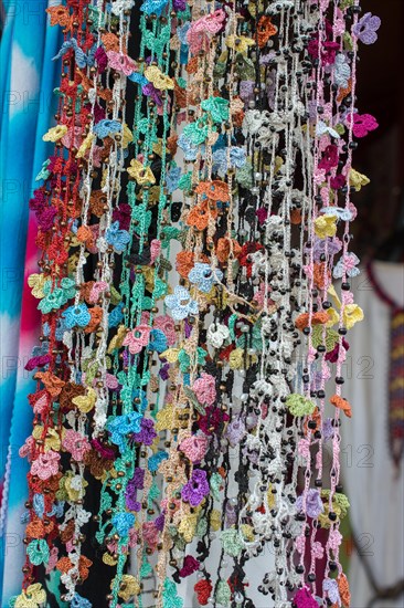 Turkish colorful needle work embroidery flowers as background