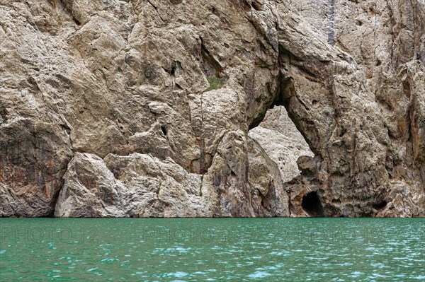 Rock formation around the alpine Koel-Suu lake