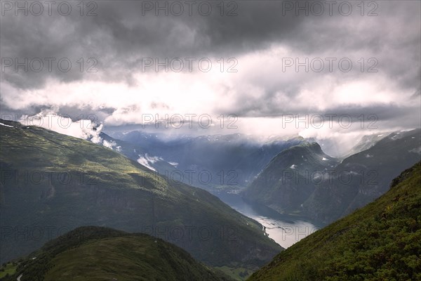 View from the mountain over the Aurlandsfjord in Norway