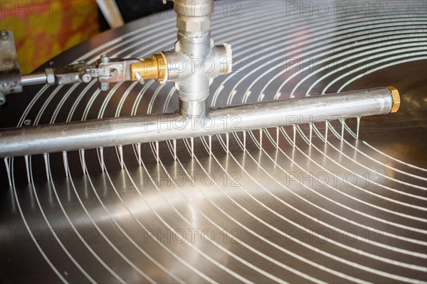The making of Turkish desert Kadayif pastry in display