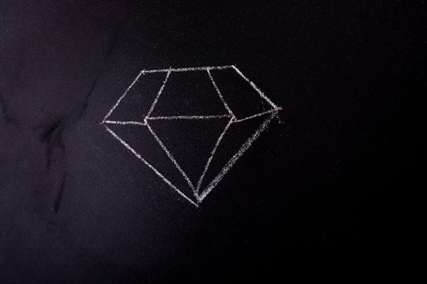 Chalk drawn diamond on a blackboard in the view