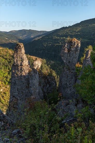 Gorges of Jonte in Cevennes National Park. Meyruies