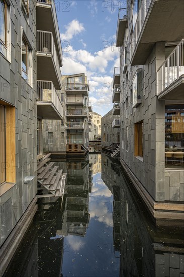 View between residential buildings in Bjorvika district