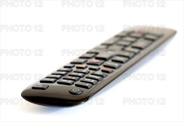 Black remote control for a TV and TV with a focus gradient