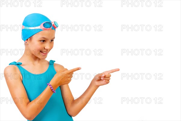 Girl with swimsuit and diving goggles