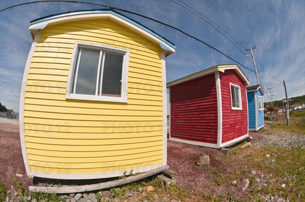 Colorful beach huts