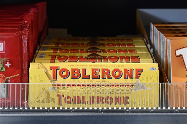 Toblerone chocolate sales shelf